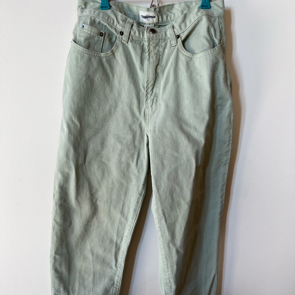 Women's Nordstrom Full Length Green Denim Straight Leg Pants